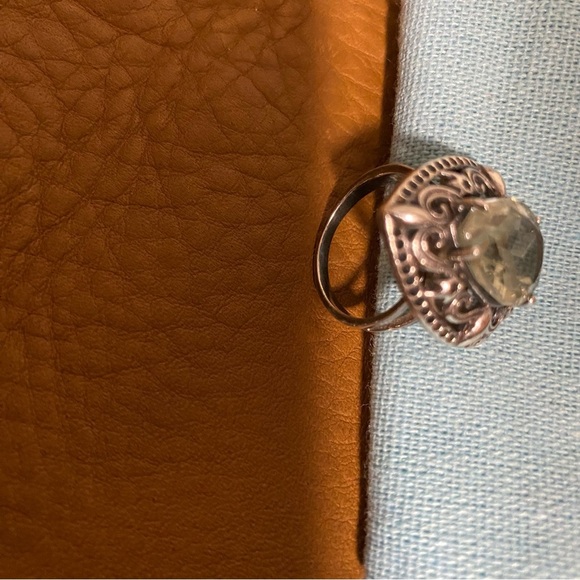 925 silver citrine tear drop semi precious stone, size 8 - Picture 5 of 8